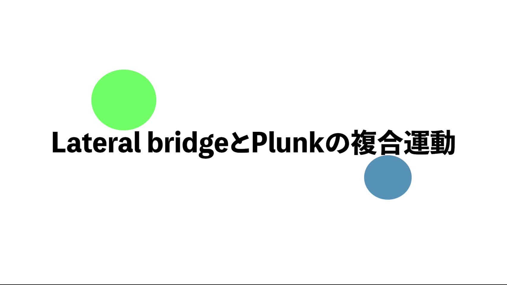 30．Lateral bridge とPlunk の複合運動