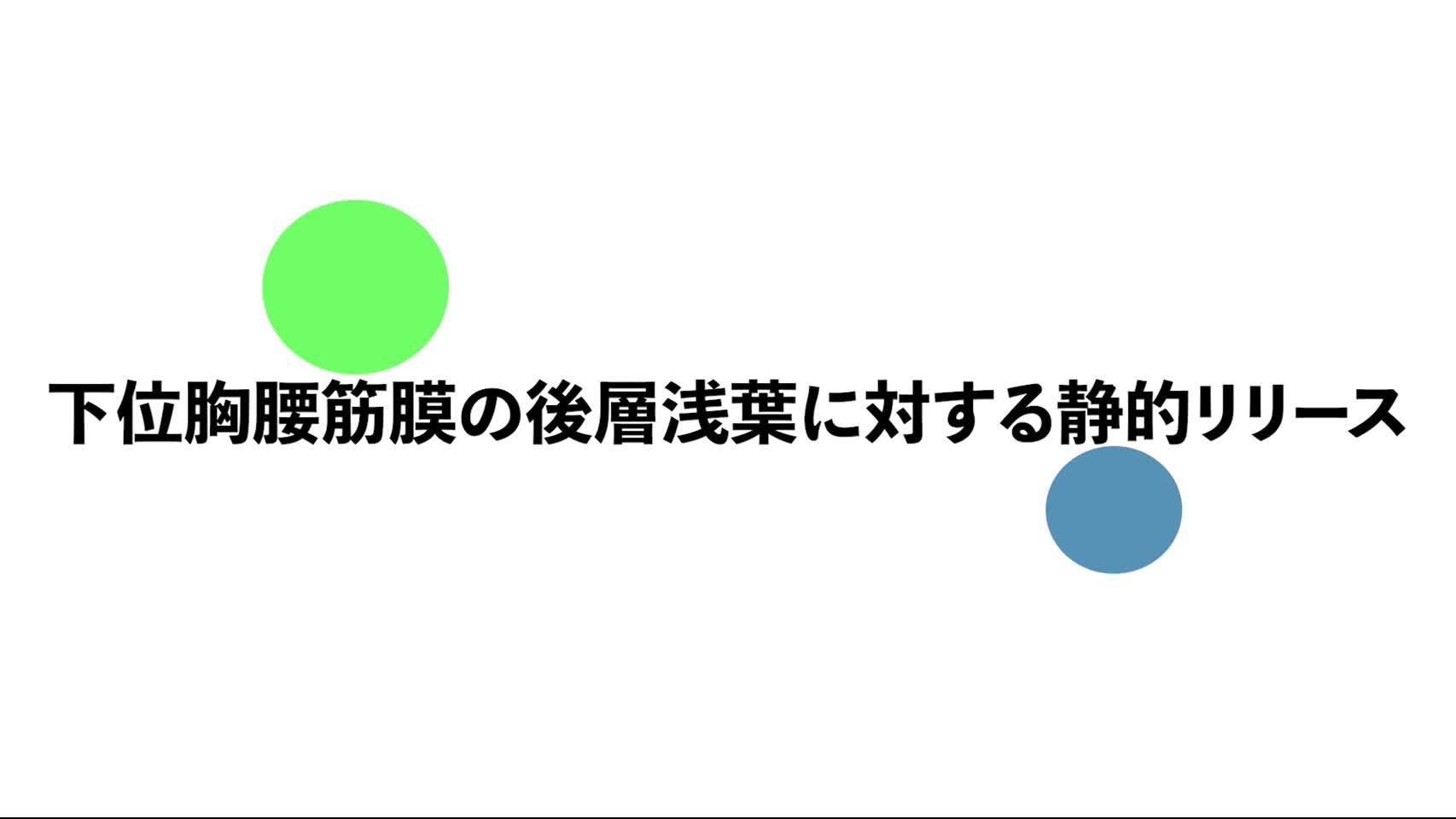 36．下位胸腰筋膜の後層浅葉に対する静的リリース...