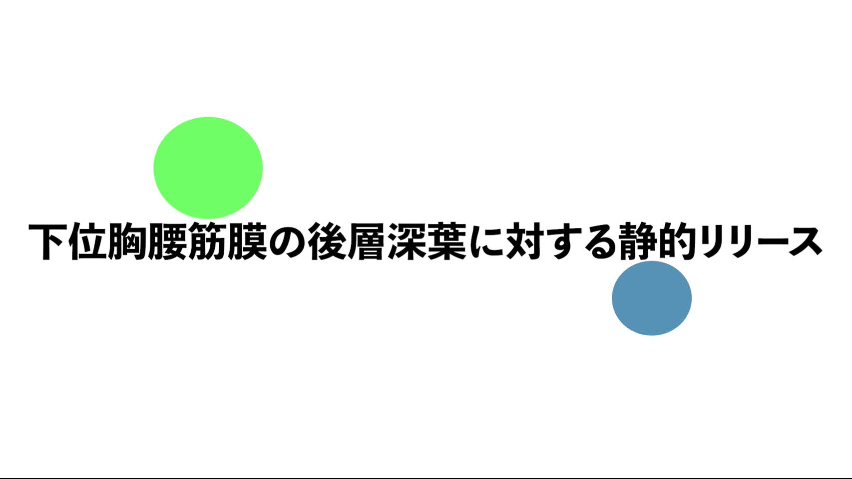 38．下位胸腰筋膜の後層深葉に対する静的リリース...